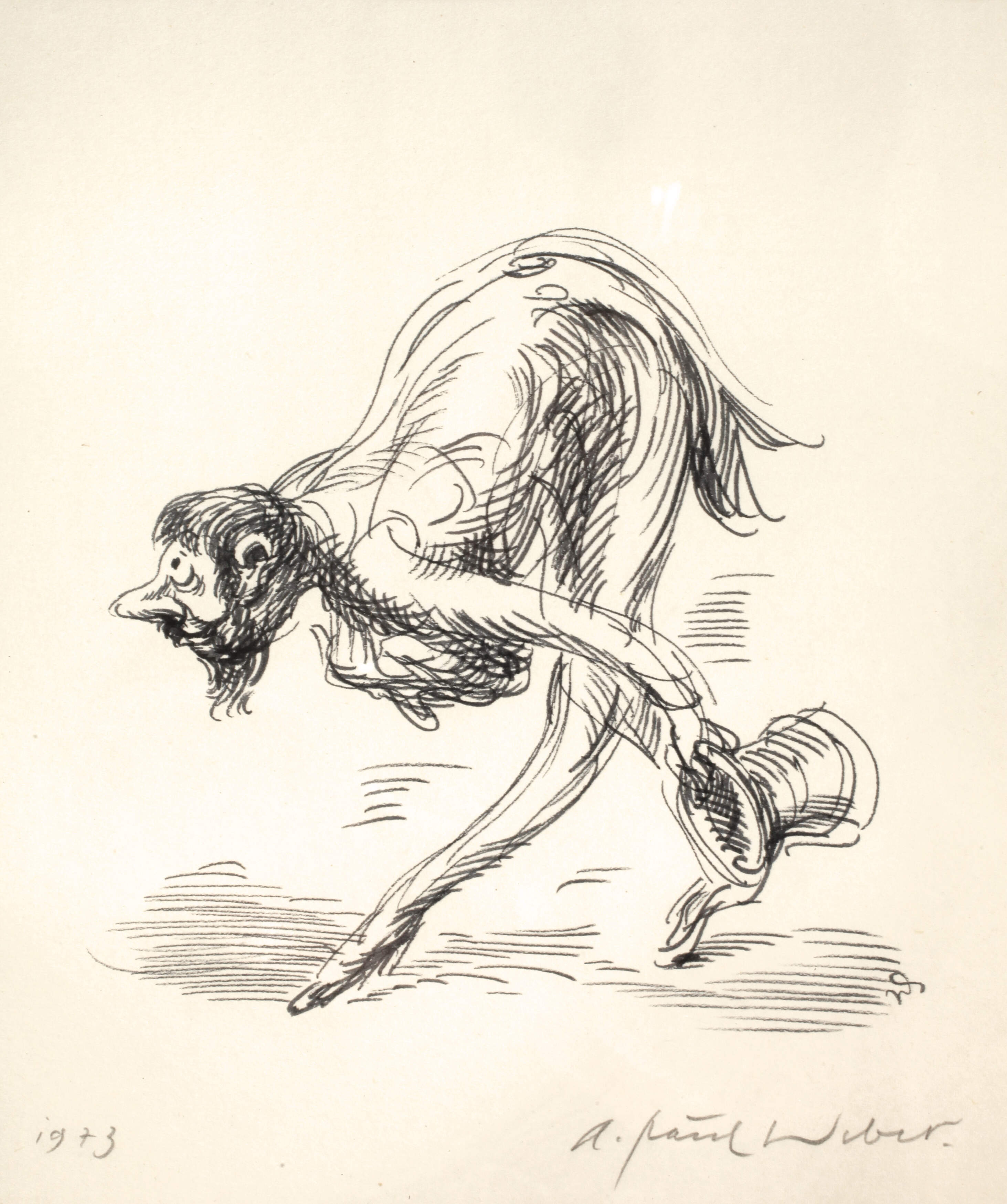 A. Paul Weber, Sich verbeugender Herr