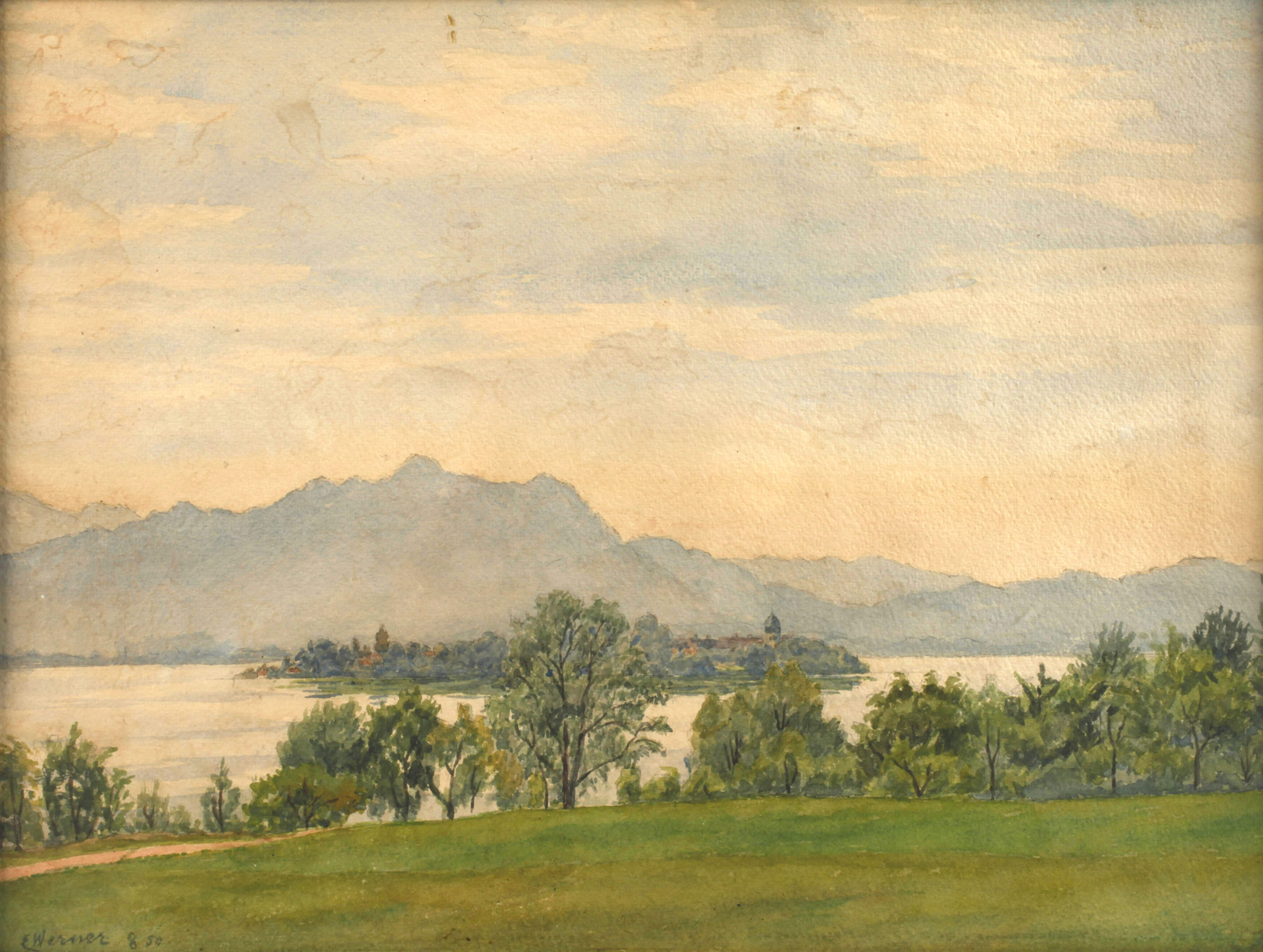 Ela Werner, attr., Blick auf die Fraueninsel