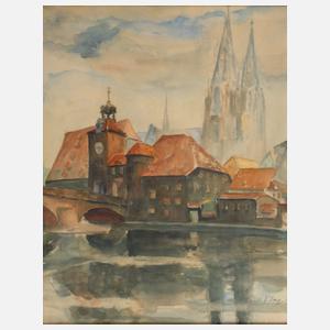 Steinerne Brücke und Brückturm in Regensburg