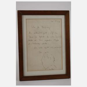 Horst Janssen, Brief mit Zeichnung