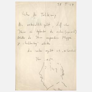 Horst Janssen, Brief mit Zeichnung