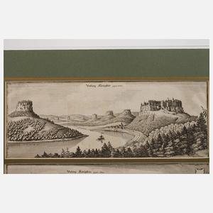 Matthäus Merian, Ansichten Festung Königstein