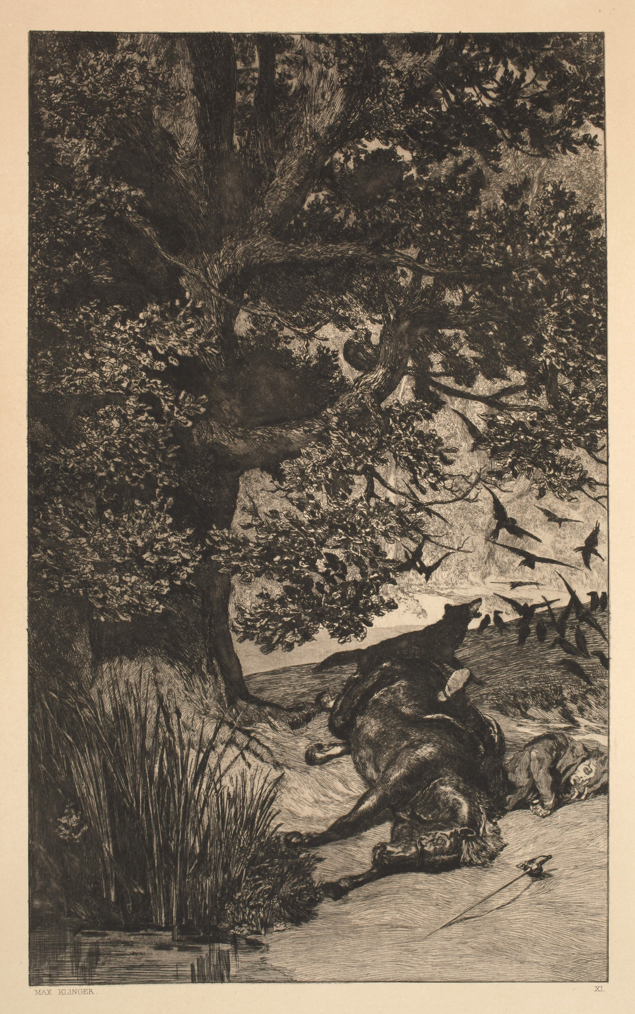 Max Klinger, "Gefallener Reiter"