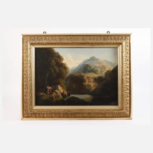 Heinrich Woldemar Rau, attr., Hirten im Gebirge