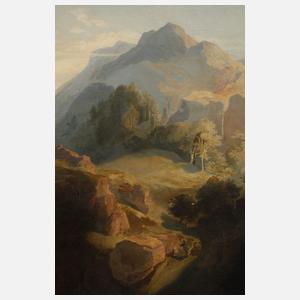 Heinrich Woldemar Rau, attr., Hirten im Gebirge