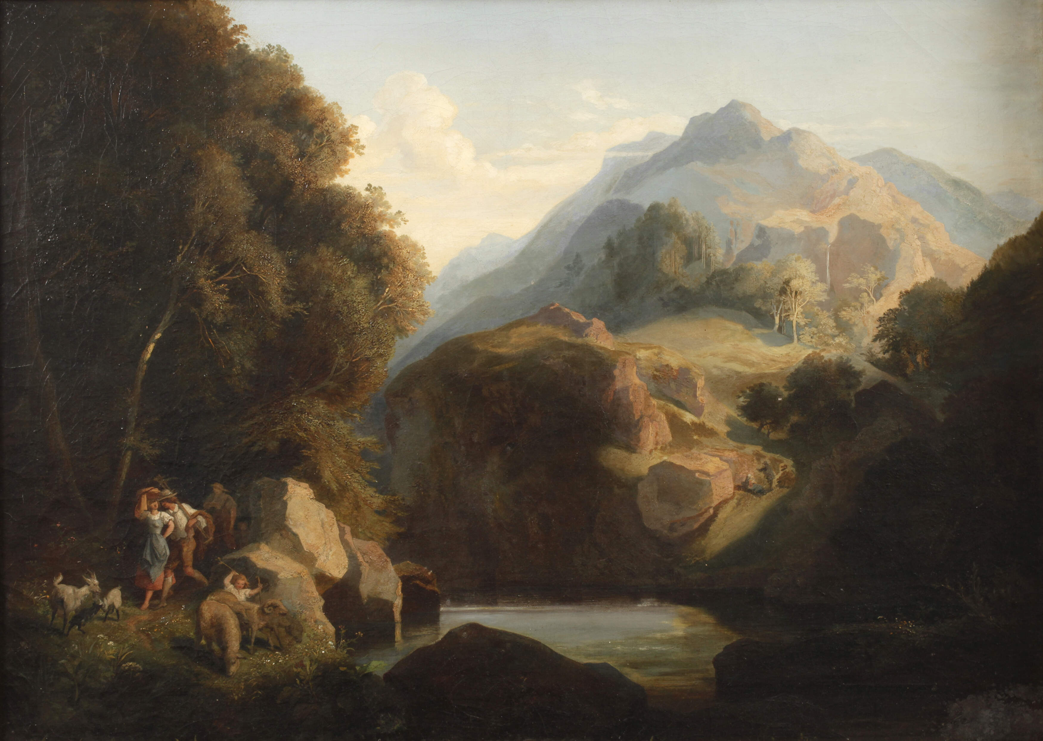 Heinrich Woldemar Rau, attr., Hirten im Gebirge