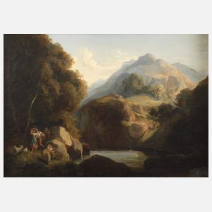 Heinrich Woldemar Rau, attr., Hirten im Gebirge
