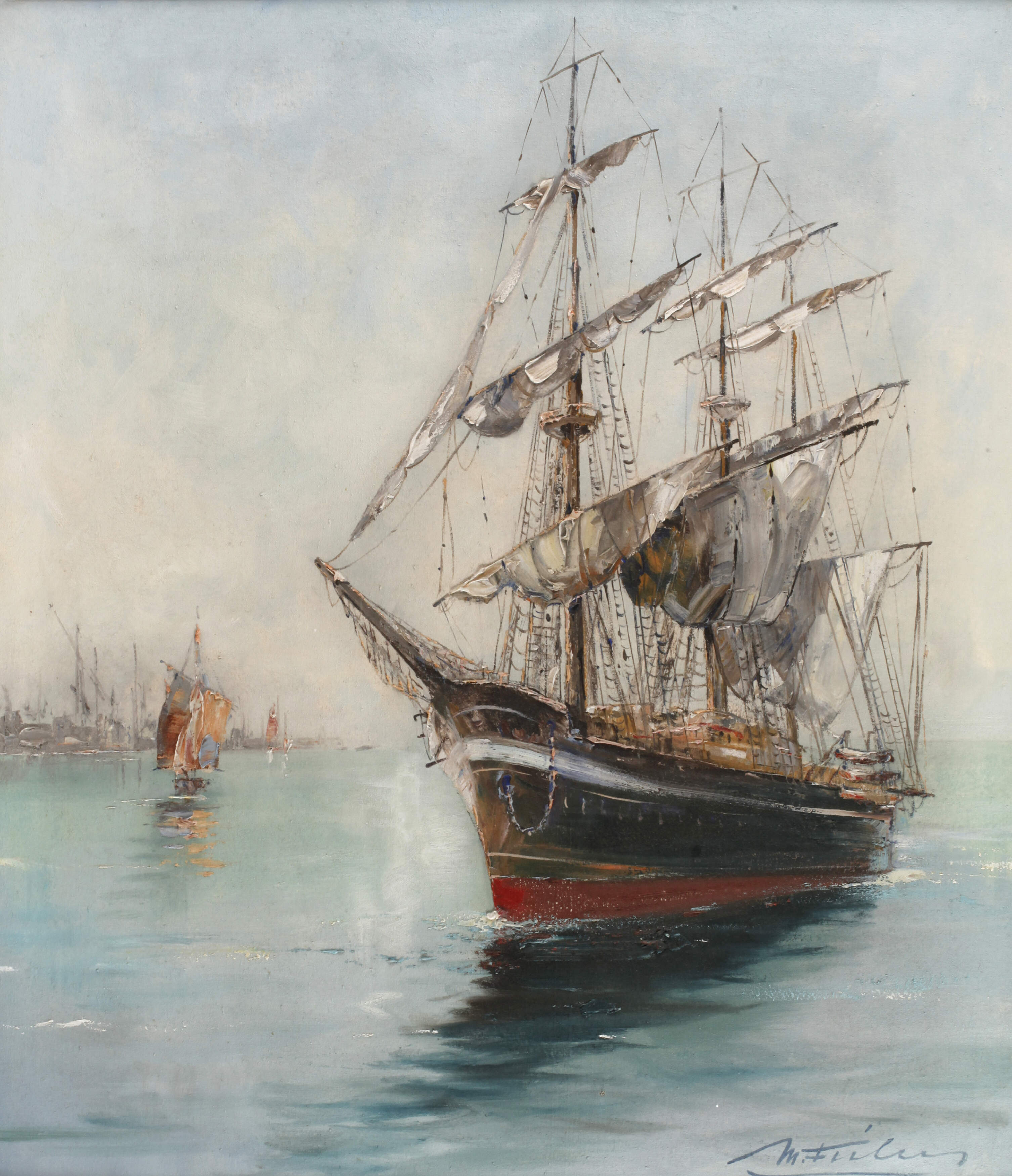 Manfred Feiler, "Vor der Hafeneinfahrt"