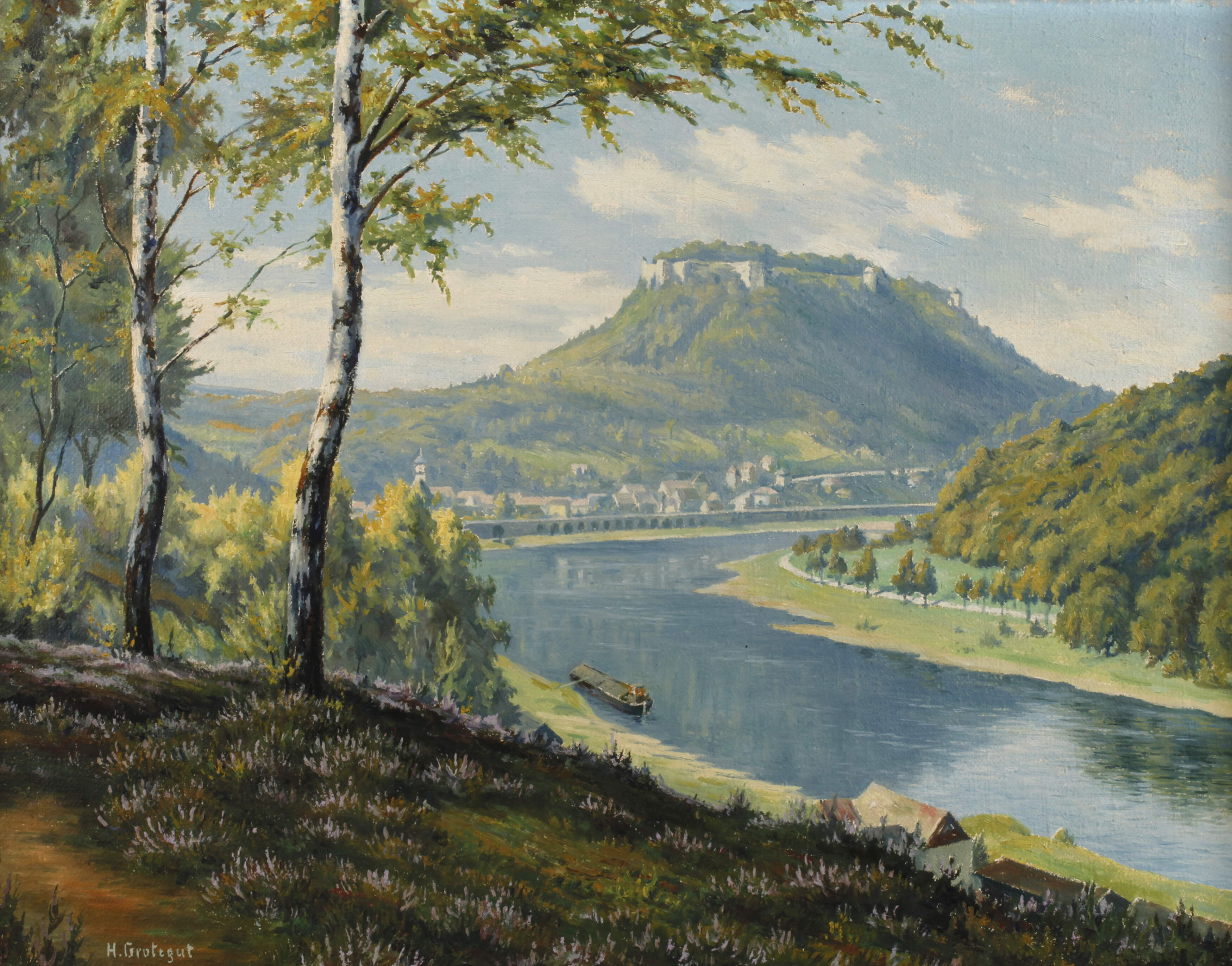 Herbert Grotegut, Blick zur Festung Königstein