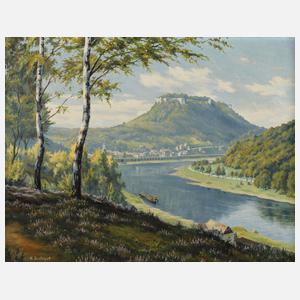 Herbert Grotegut, Blick zur Festung Königstein