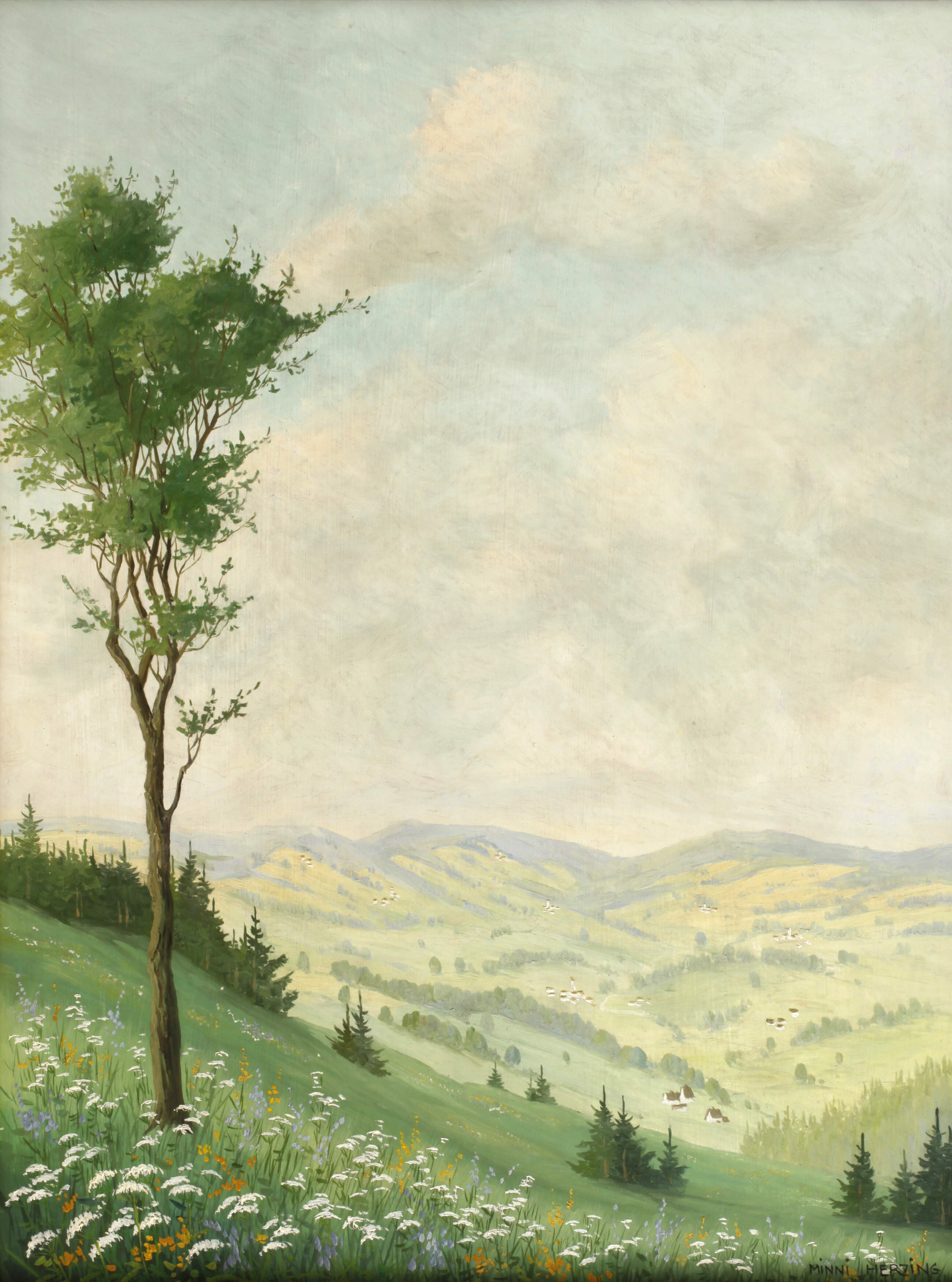 Minni Herzing, "Blühende Sommerlandschaft"
