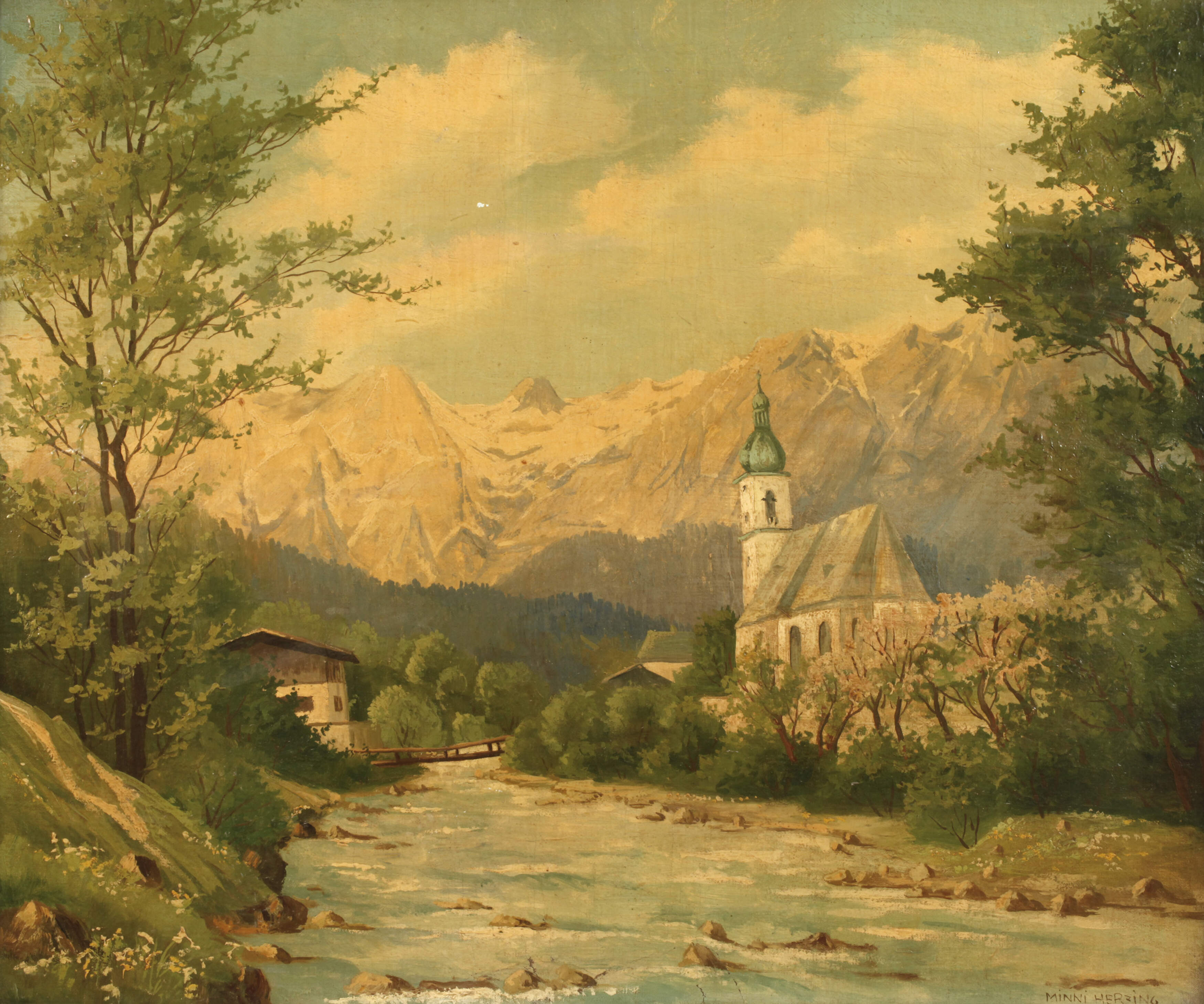 Minni Herzing, Pfarrkirche St. Sebastian in Ramsau