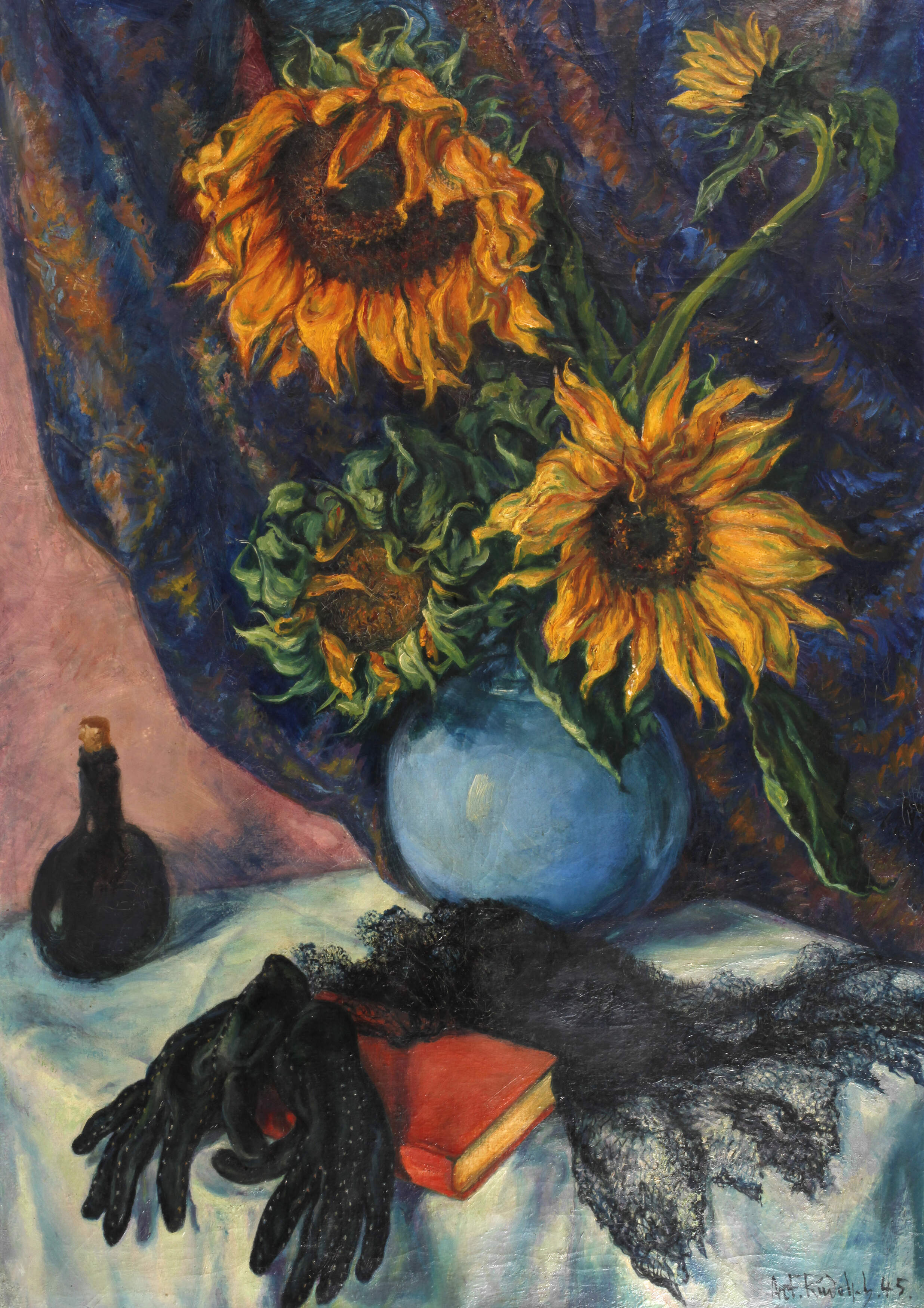 Arthur Rudolph, Stillleben mit Sonnenblumen