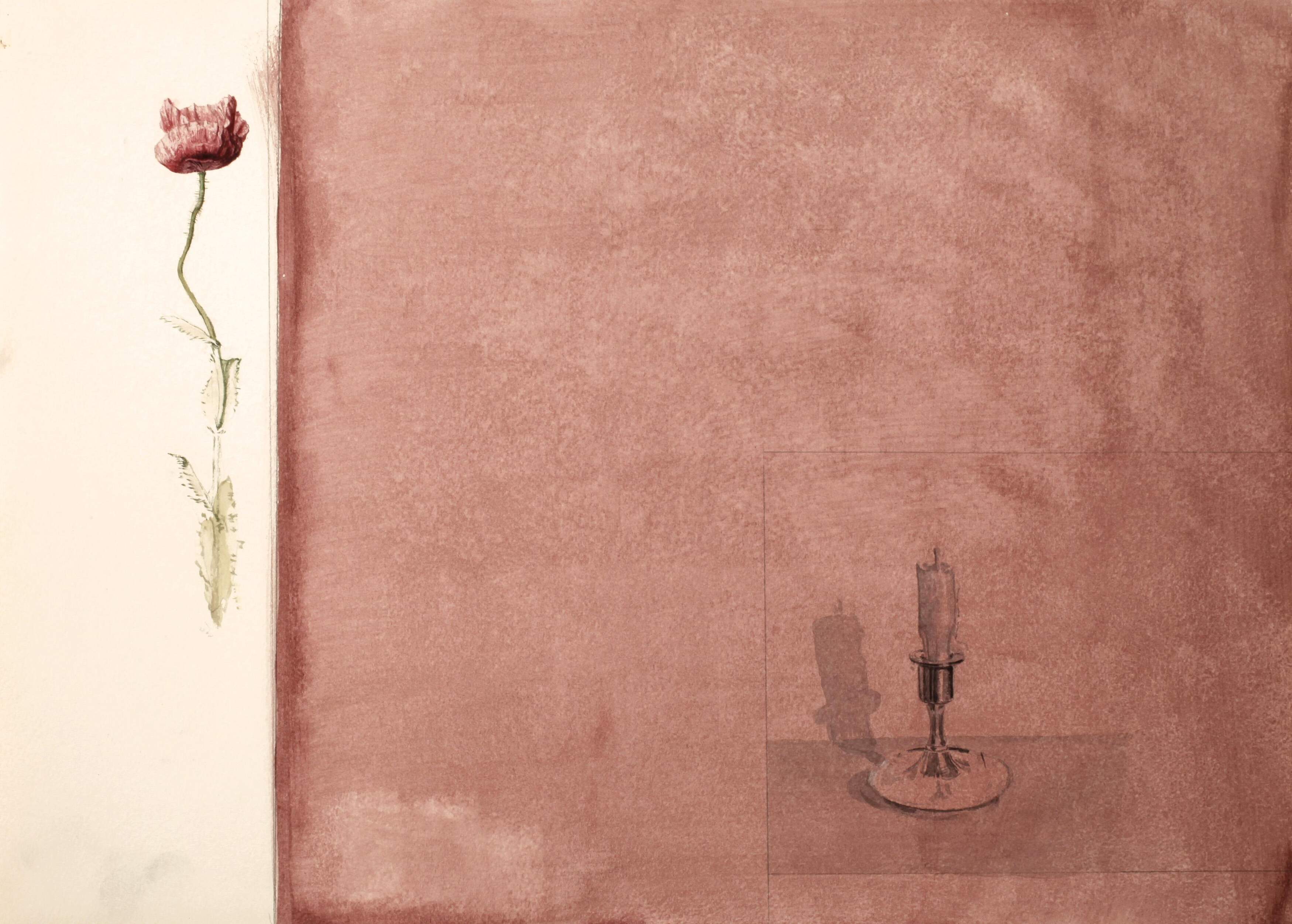 Werner Tübke, Stillleben mit Mohn und Kerze