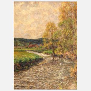 Walter Löhner, attr., Frühlingshafte Flussaue