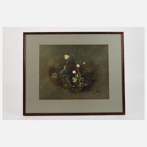 Willy Kriegel, Stillleben mit Gänseblümchen und Veilchen