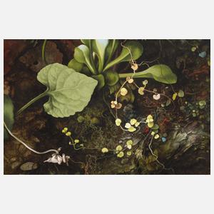 Willy Kriegel, Stillleben mit Gänseblümchen und Veilchen