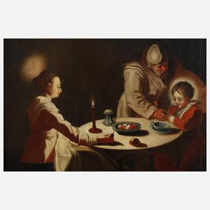 Heilige Familie beim Abendmahl nach Jean Le Clerc