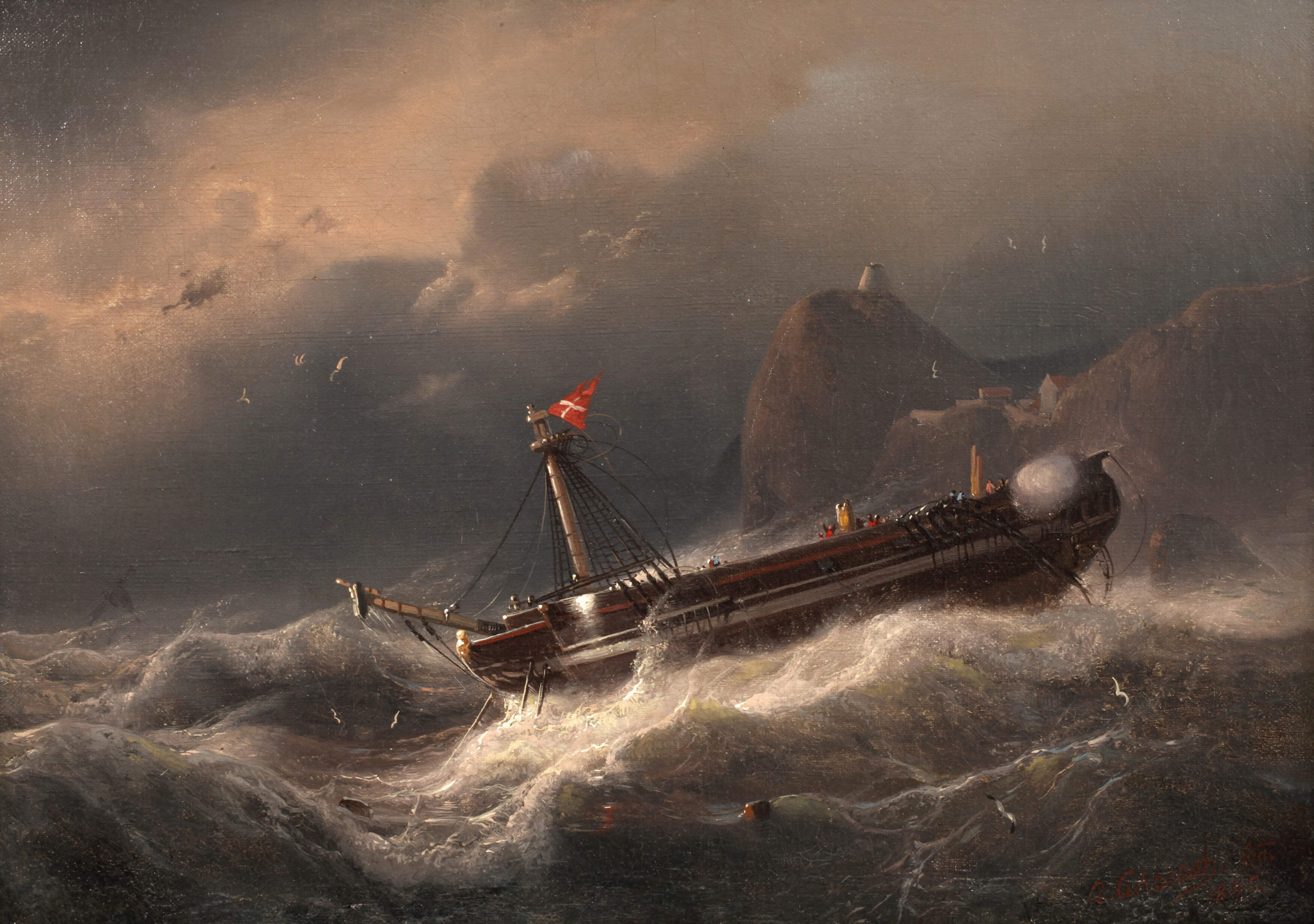 Andreas Achenbach, Schiffbruch an der Küste