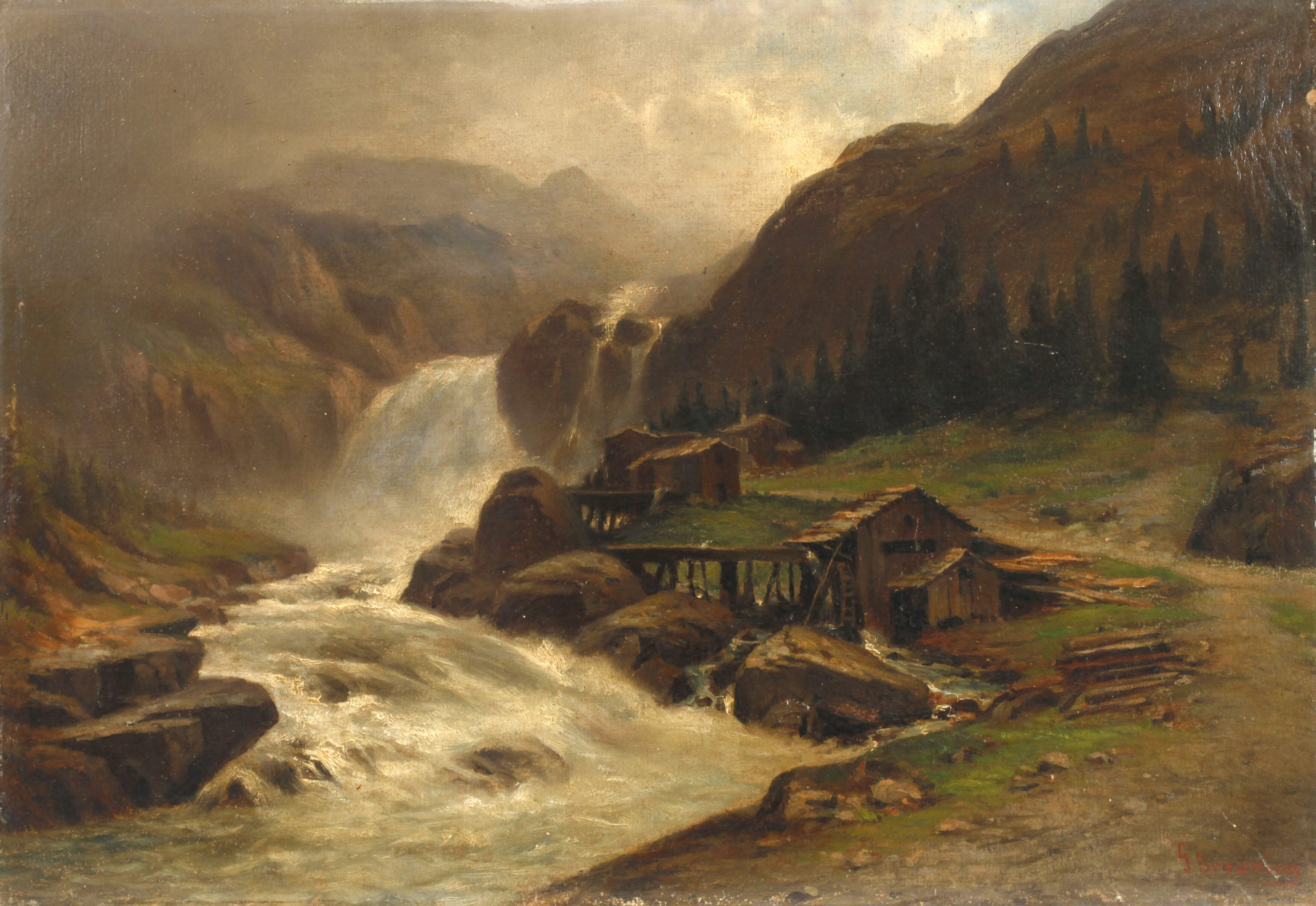 Gustav Breuning, Sägemühle am rauschenden Gebirgsfluss