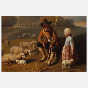 Henri De Pratere, Schäfer in Herbstlandschaft