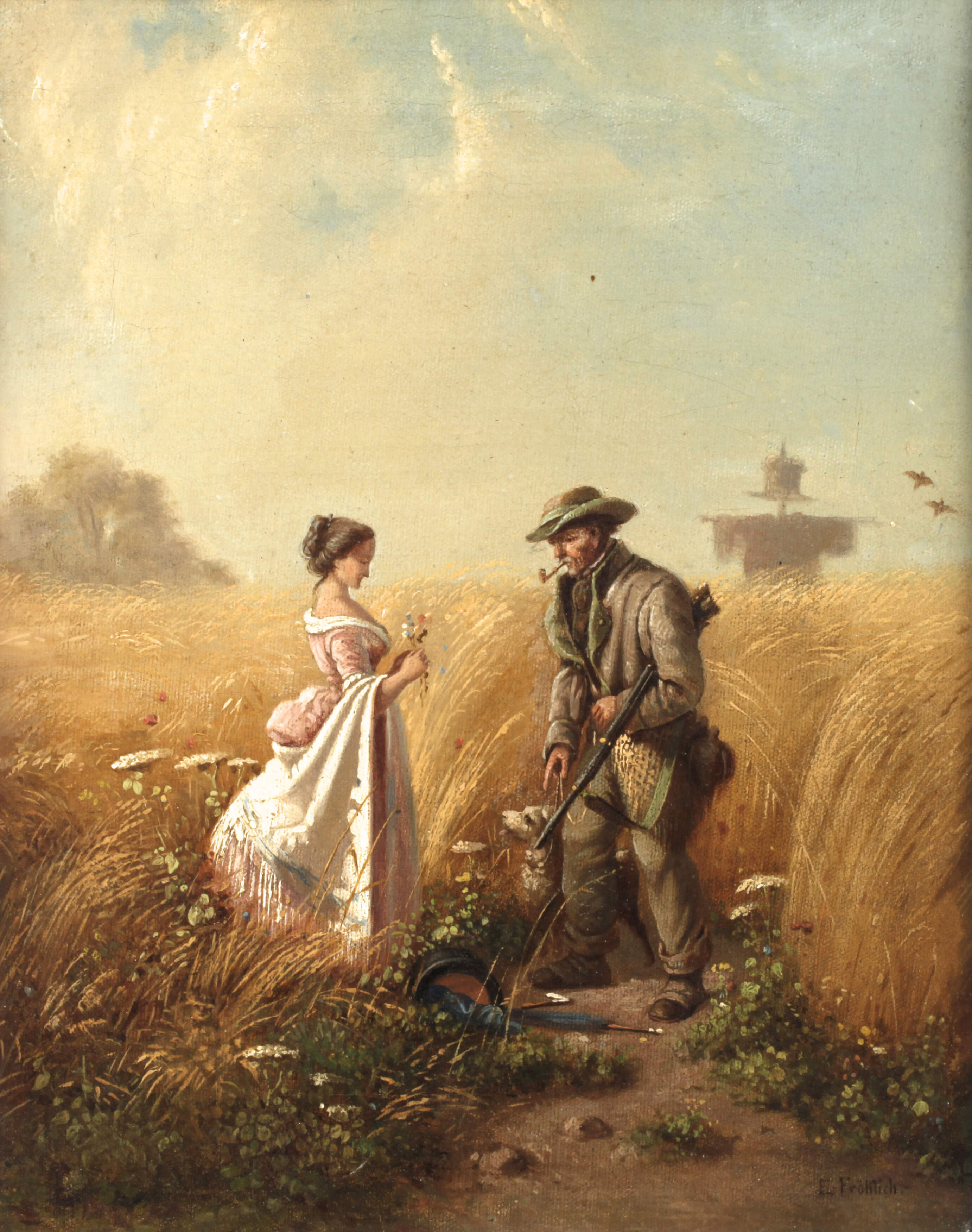 Ernst Fröhlich, attr., Begegnung auf dem Feld