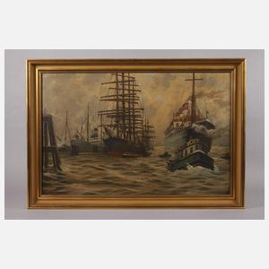 W. Kssing, Schiffe im Hafen