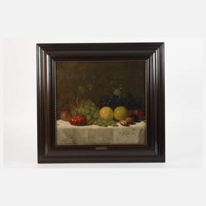 H. Leinweber, Früchtestillleben mit Weinglas