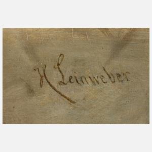 H. Leinweber, Früchtestillleben mit Weinglas