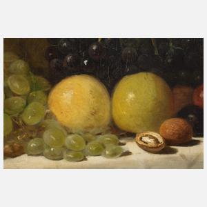 H. Leinweber, Früchtestillleben mit Weinglas