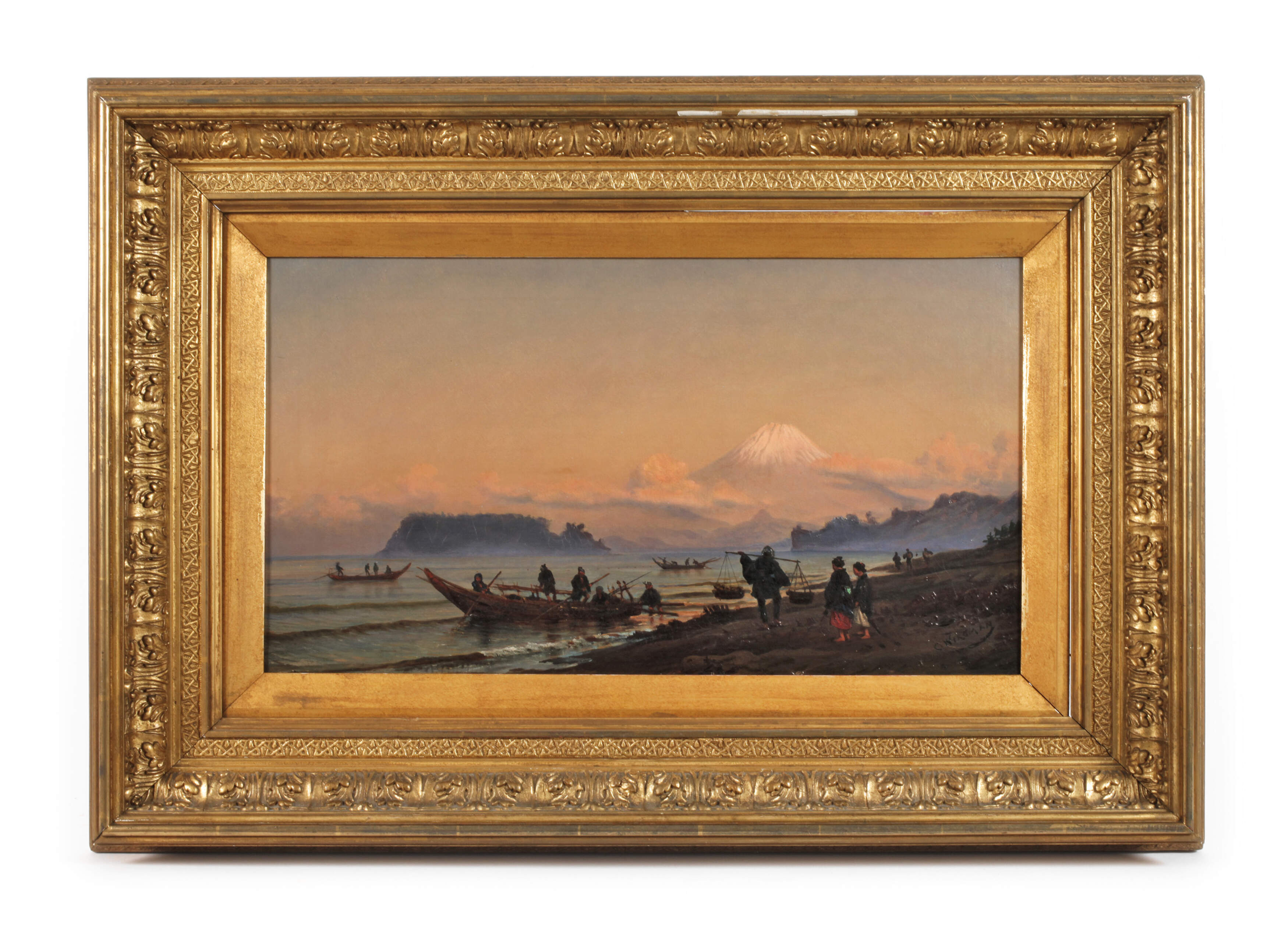 Charles Wirgman, Fischer vor der Kulisse des Berges Fuji