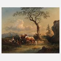 Romantische Landschaft mit Hirtenszene111