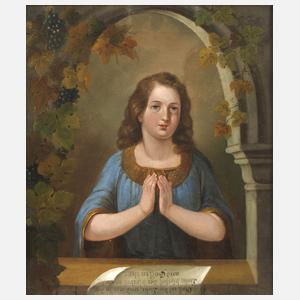 Mädchen unter Weinranken