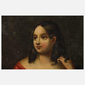 Biedermeier-Miniatur-Damenportrait