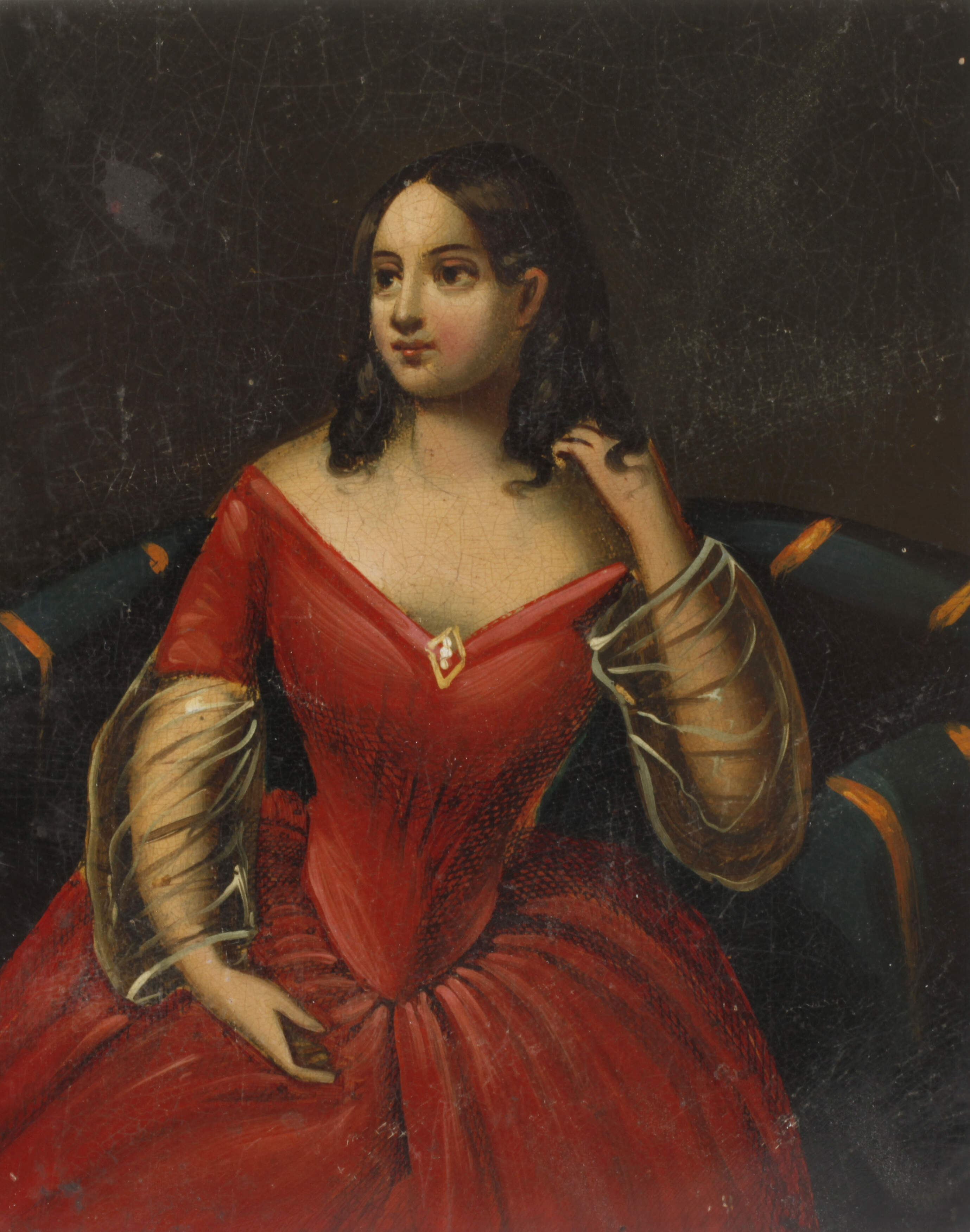 Biedermeier-Miniatur-Damenportrait