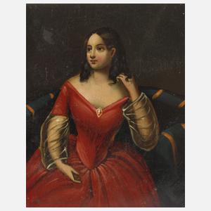 Biedermeier-Miniatur-Damenportrait