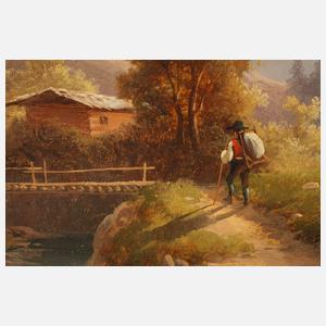 Paar Gegenstücke Wanderer im Gebirge