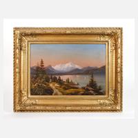 Spätromantiker, Frau am abendlichen Alpensee111