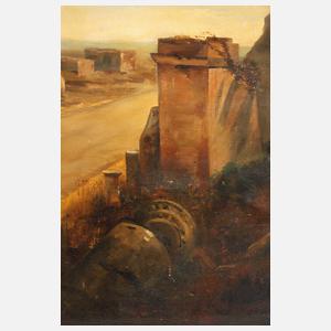 Champagnelandschaft mit Personen auf dem Weg