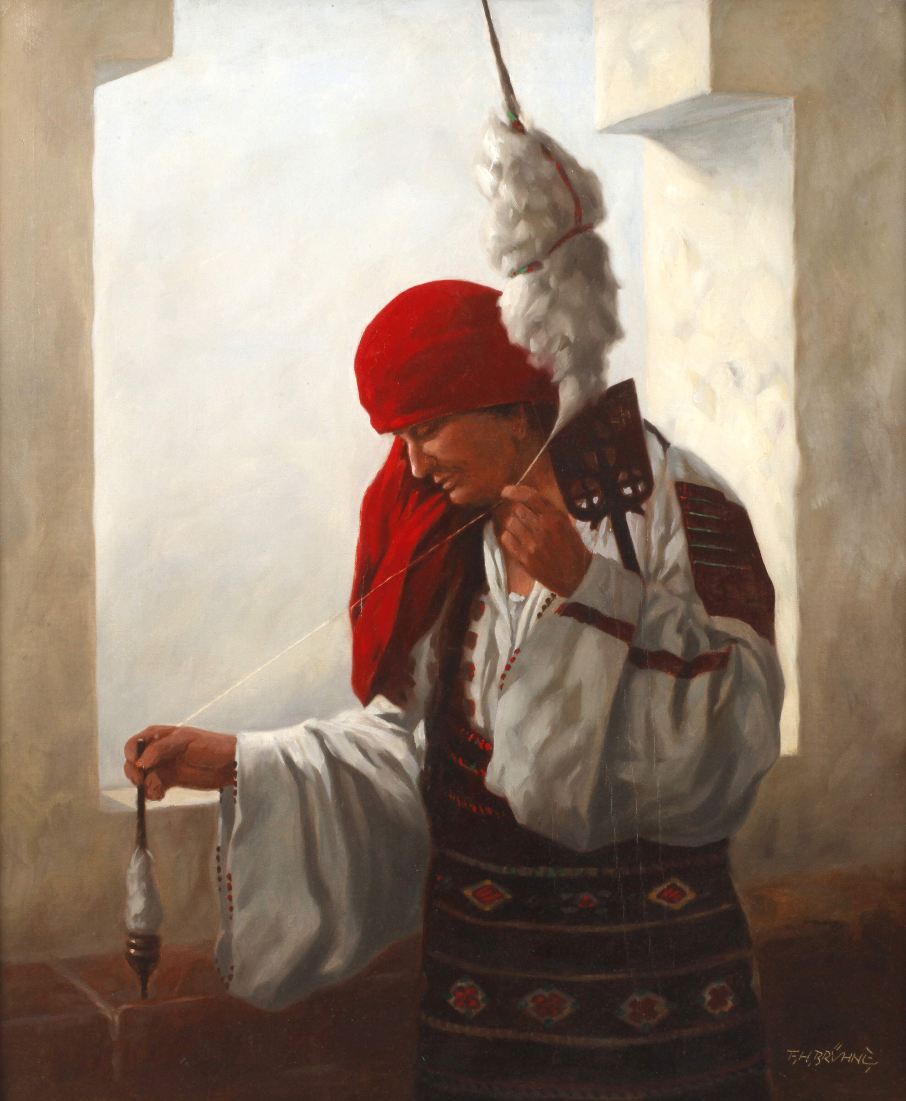 Friedrich Heinrich Brühne, Spinnender Mann