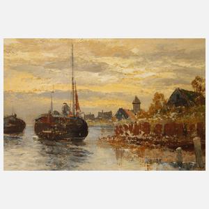 Georg Fischhof, attr., Holländische Landschaft