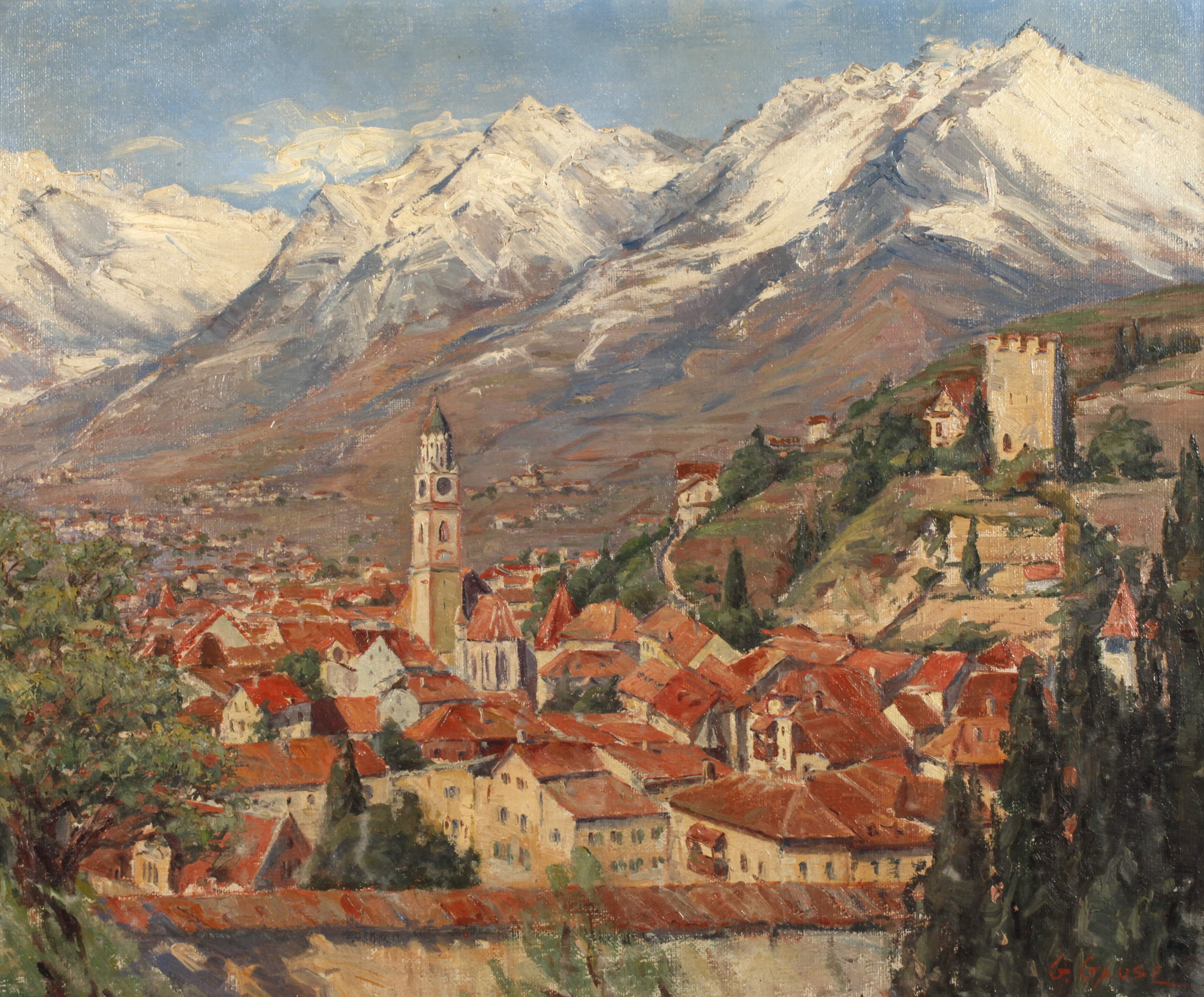 G. Gause, Blick auf Meran in Tirol