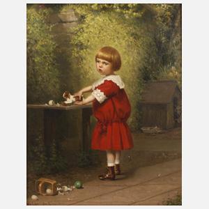 Hedwig von Lepel-Gnitz, attr., Kind mit Plüschhasen