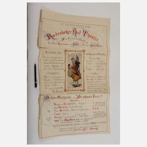 Festprogramme zur Hochzeit Greve/Lepel-Gnitz