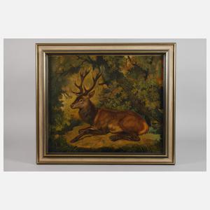 Heinrich Linzen, "Hirsch im Bett"