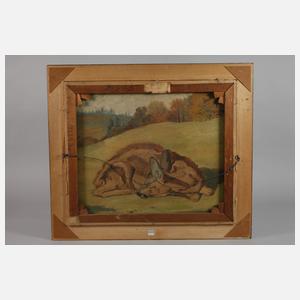 Heinrich Linzen, "Hirsch im Bett"