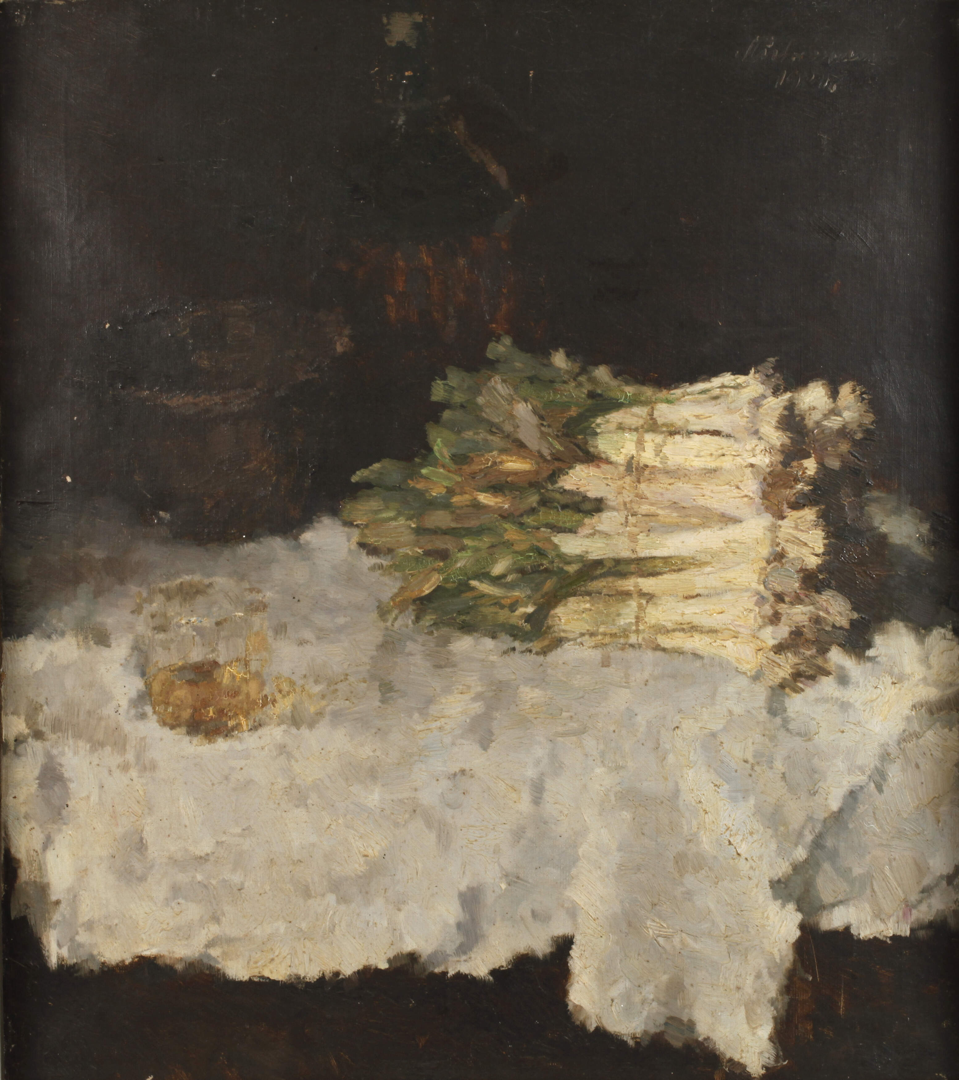 Ludwig Muhrmann, Lauch auf einem Tuch