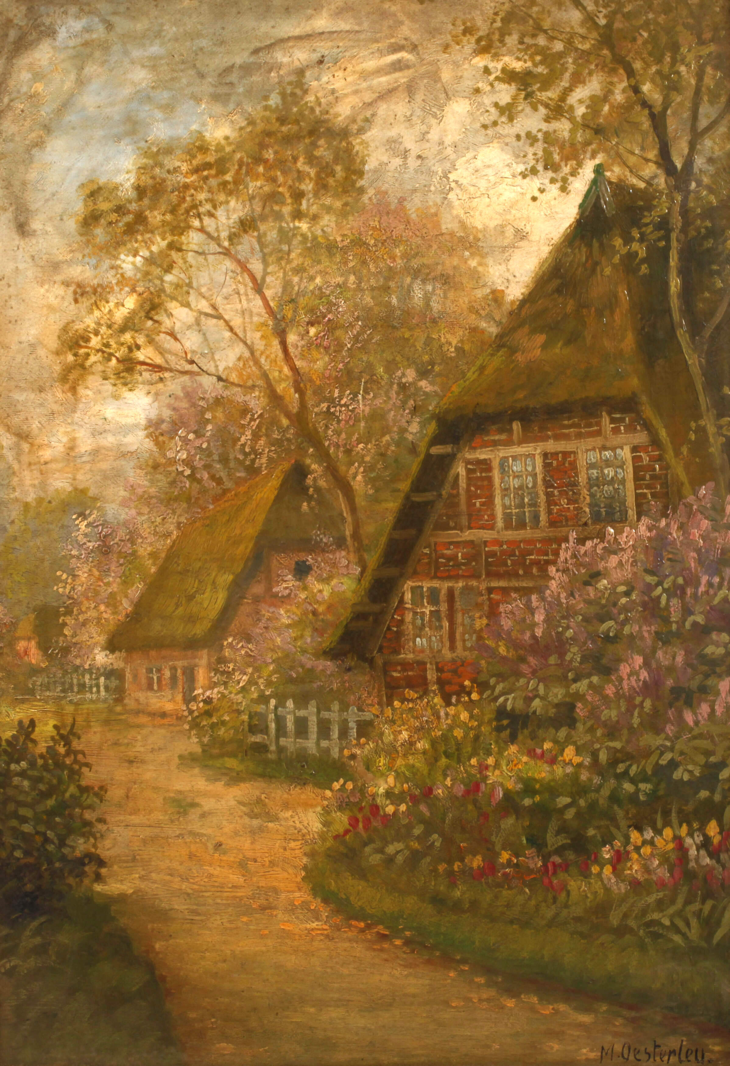 Marie Oesterley, Reetgedeckte Bauernhäuser