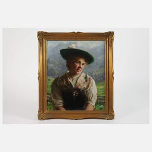 Emil Rau, Dirndl mit Hut