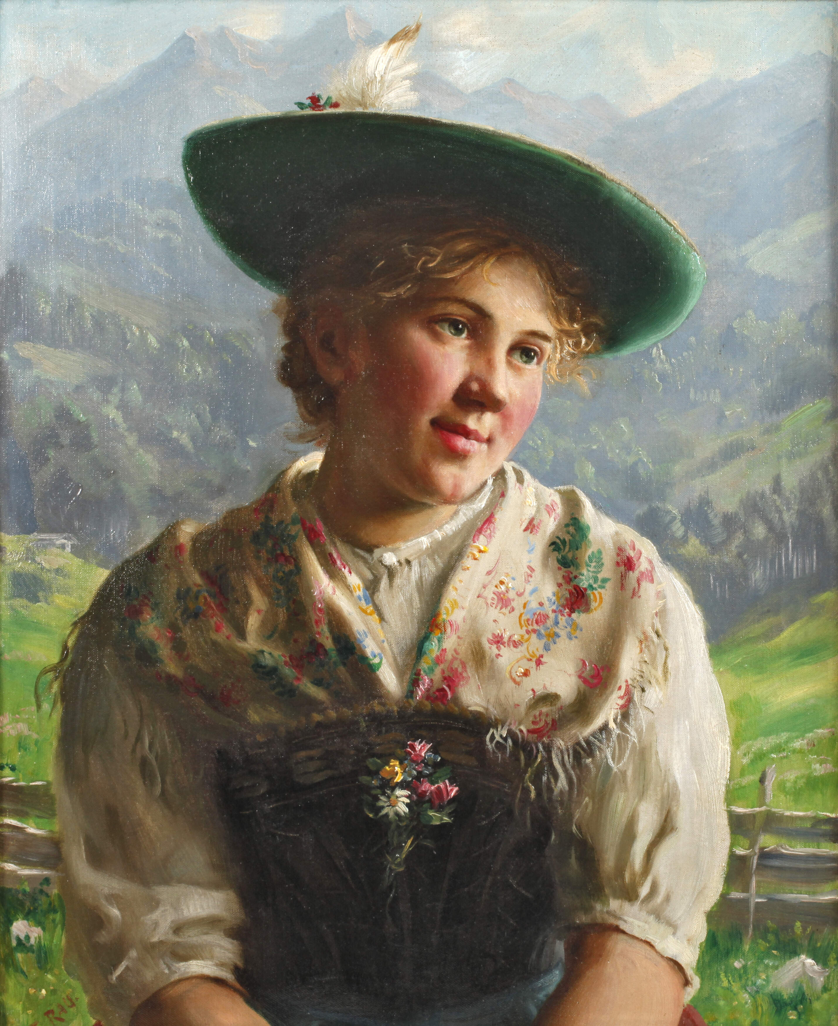 Emil Rau, Dirndl mit Hut
